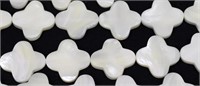 Natural Mother Of Pearl Quatrefoil Shape Beads
