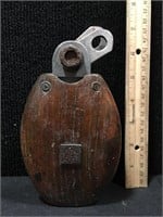 Vintage wooden Pulley