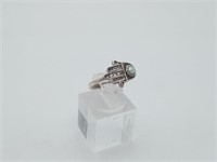 Sterling Silver Hamsa Opal Hand ring
