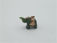 Jade Carved Elephant sterling silver bail