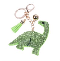Green Crystal Brontosaurus Dino Key Chain