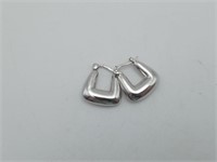 Sterling silver Square hoop earrings