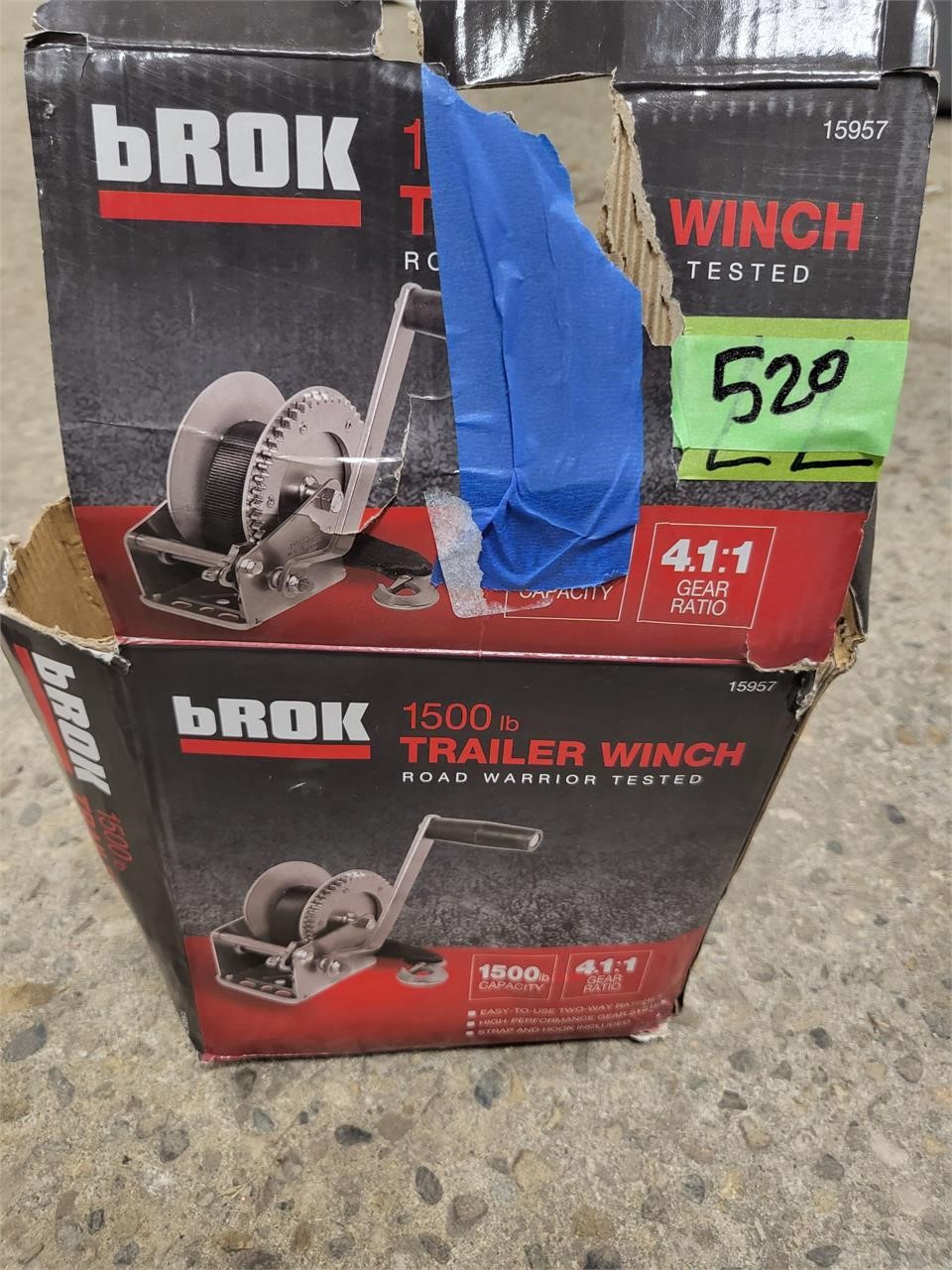 Brok 1500lb trailer winch
