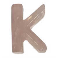 Natural Rose Quartz Letter K