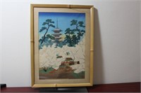 A Vintage Signed Japanese Pastel or Watercolor