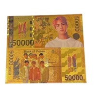 24k Plated $50k Bts Kpop Idol Novelty Note