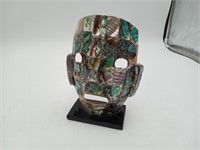 Mid Century  Abalone Shell Mask Sculpture