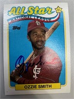 Ozzie Smith Signed Card with COA