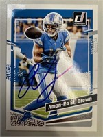 Lions Amon-Ra St. Brown Signed Card with COA