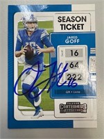 Lions Jared Goff Signed Card with COA