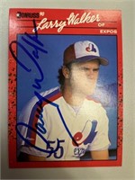 Expos Larry Walker Signed Card with COA