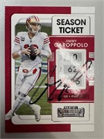 49ers Jimmy Garoppolo Signed Card with COA
