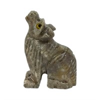 Natural Hand Carved Soapstone Coyote