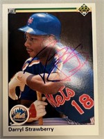 Mets Darryl Strawberry Signed Card with COA