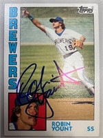 Brewers Robin Yount Signed Card with COA