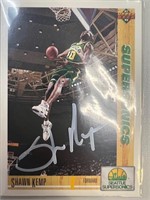 Supersonics Shawn Kemp Signed Card with COA