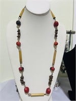 Vintage jewelry seeds beads necklace
