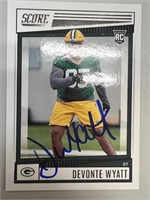 Packers DeVonte Wyatt Signed Card with COA