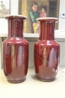 Pair of Oxblood Vases