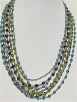 Vintage glass beads multi strand necklace
