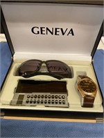 Geneva sunglasses,calculator and watch for men