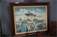 JOHN WAYNE PRINT ON CANVAS ART WORK 35.5"X30"