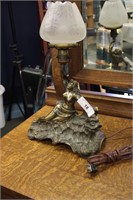 BRASS LADY TABLE LAMP