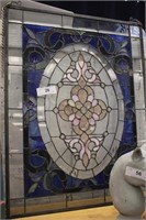 LEADED GLASS HANGING ART 21"X27"