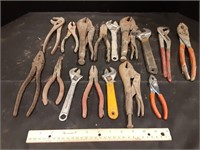Variety of Pliers, Side Cutters, and Vise Grips