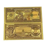 24k Gold Plated $1million Bill Novelty Bank Note