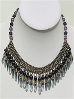 Vintage crystal glass beads necklace