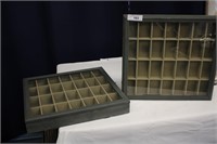 SET OF 2 WOODEN WALL DISPLAY CABINETS