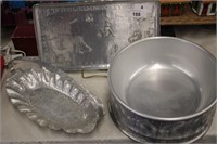 3PC COLLECTION OF HAMMERED ALUMINUM ITEMS