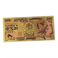 24k Plated Dragonball Z Pan $10,000 Yen Banknote
