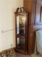 Wooden corner display shelf cabinet , mirrored