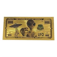 24k Gold Plated $1,000,000 Alien Ufo Novelty Note