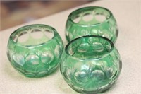 Set of 3 Cut Glass Bowl