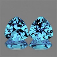 Natural Trillion Sky Blue Topaz Pair{Flawless-VVS}