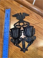 Cast Iron Black Wall Mount Double Cup Match Stick