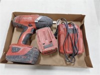 Hilti 21.6v Impact Wrench, charger, 2 batteries