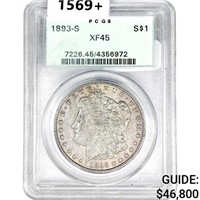 1893-S Morgan Silver Dollar PCGS XF45