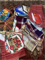 Box of potholders placemats and more