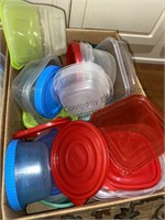 2 box lot assorted plastic food storage