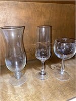 Box of glassware different sizes