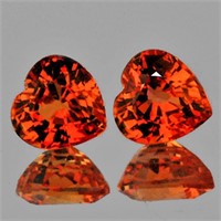 Natural Intense Orange Sapphire Pair {Flawless-VVS