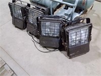 (4) Floodlight Fixtures W/ Cages