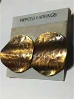 Vintage Brass Pierced Earrings Collectible