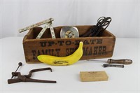 Vintage Wooden Shoemaker Box W/Old Timey Tools
