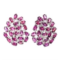 Natural Unheated Pink Rhodolite Garnet Earrings