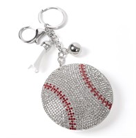 Baseball Crystal Rhinestone Tassel Key Chain